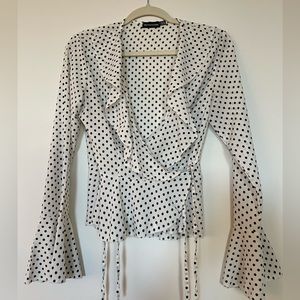 White polka dot blouse